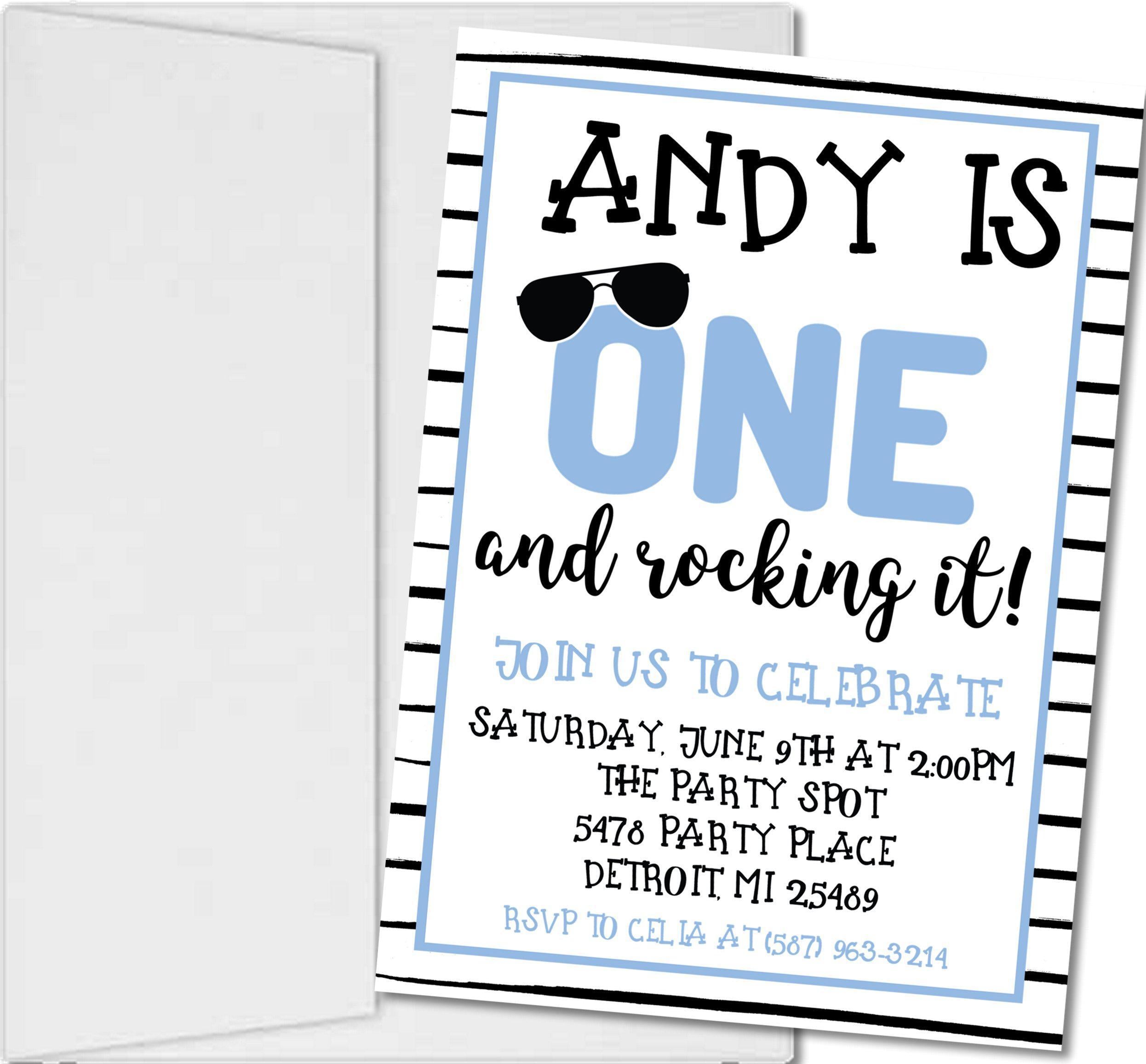 Boys 1st Birthday Party Invitations