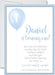 Boys Blue Balloon 1st Birthday Party Invitations