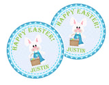 Boys Blue Easter Bunny Stickers