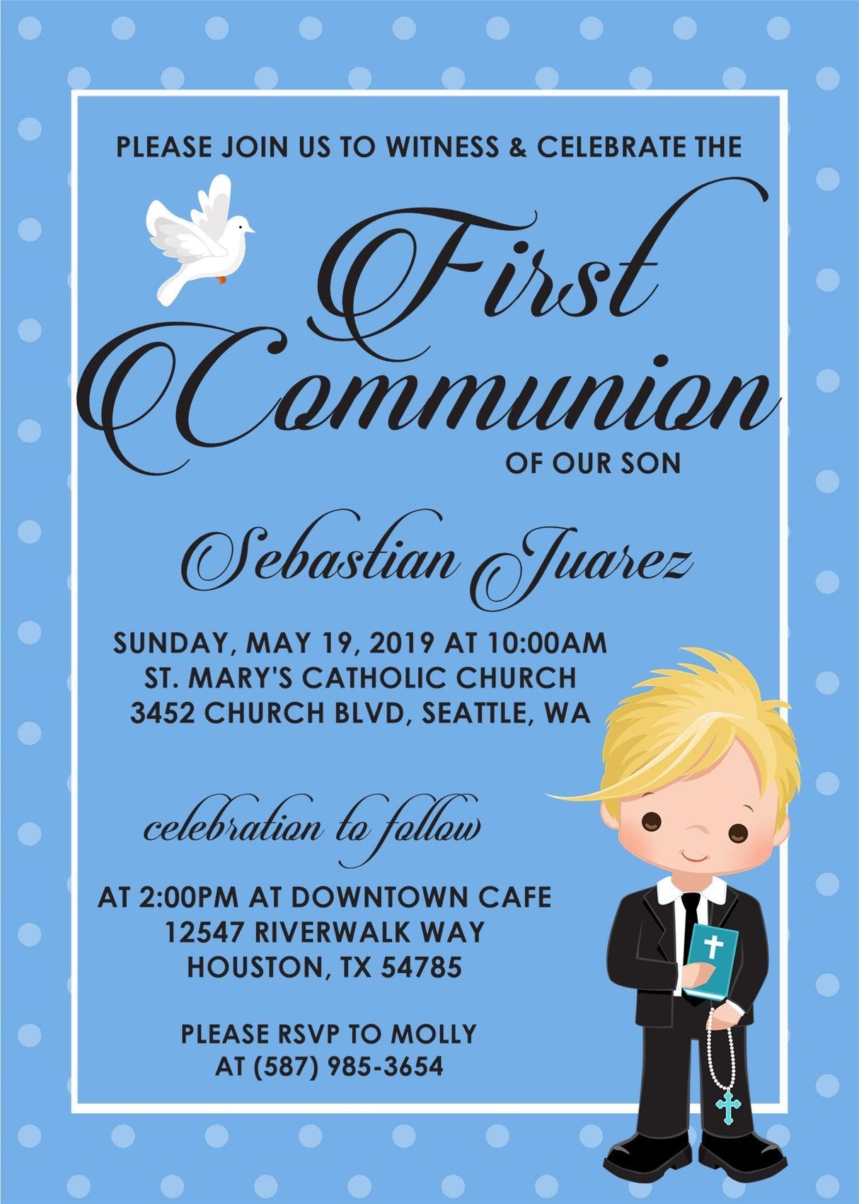 Boys First Communion Invitations
