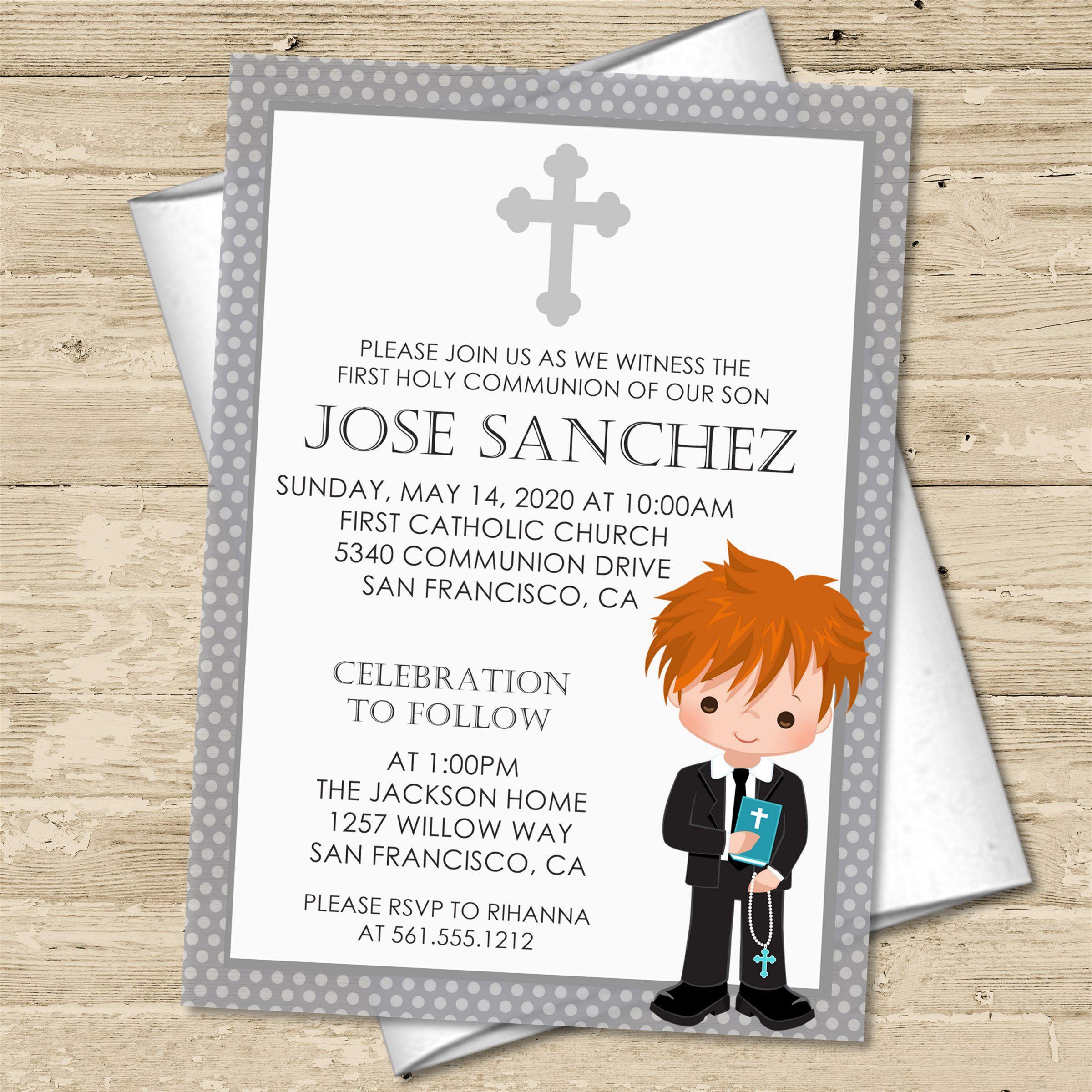 Boys First Communion Invitations