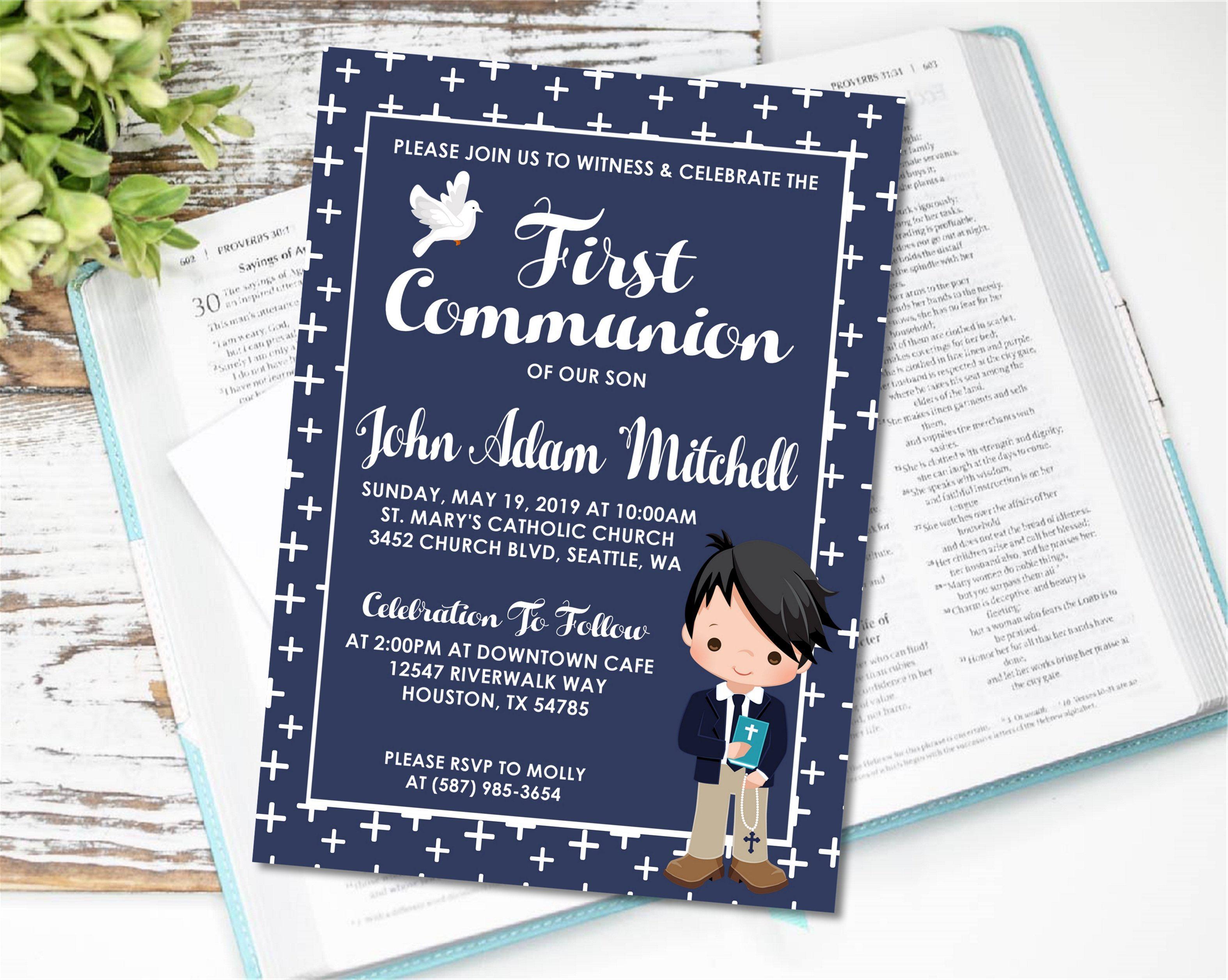 Boys First Communion Invitations