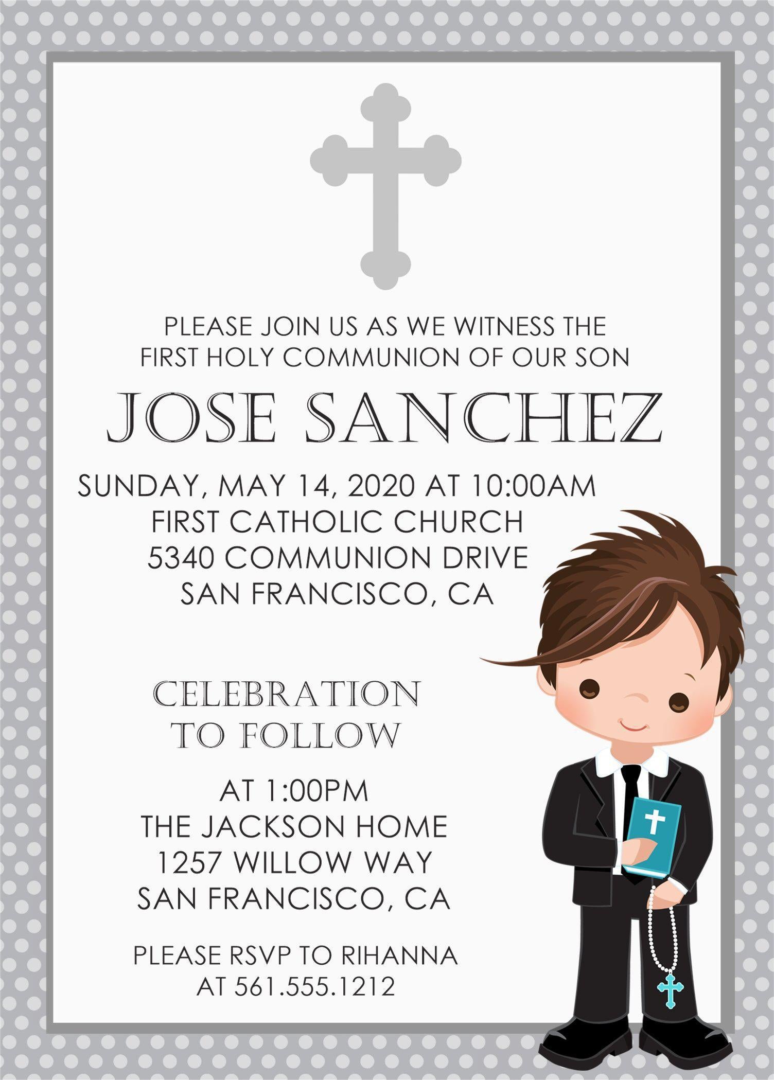 Boys First Communion Invitations