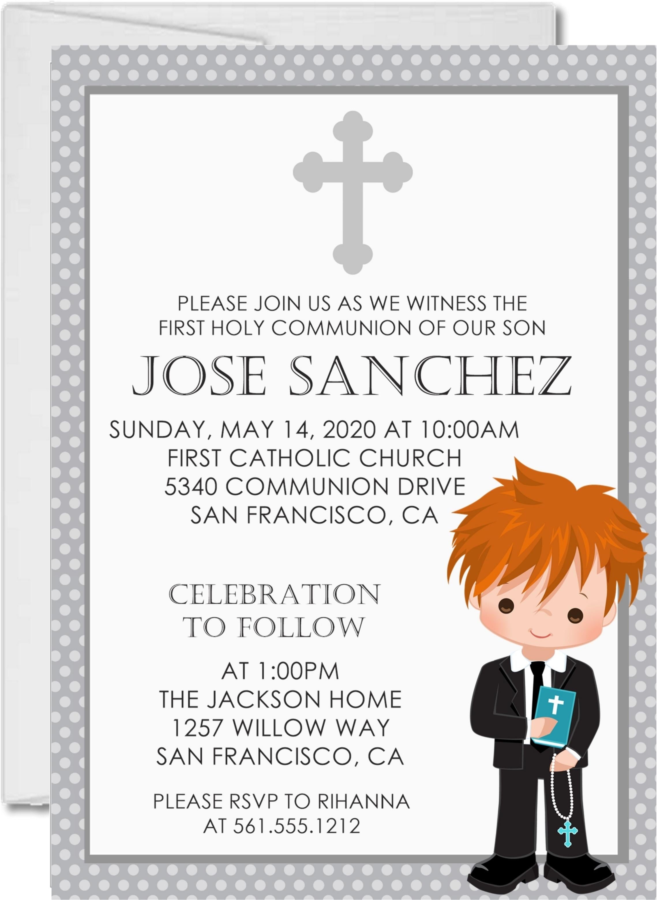 Boys First Communion Invitations