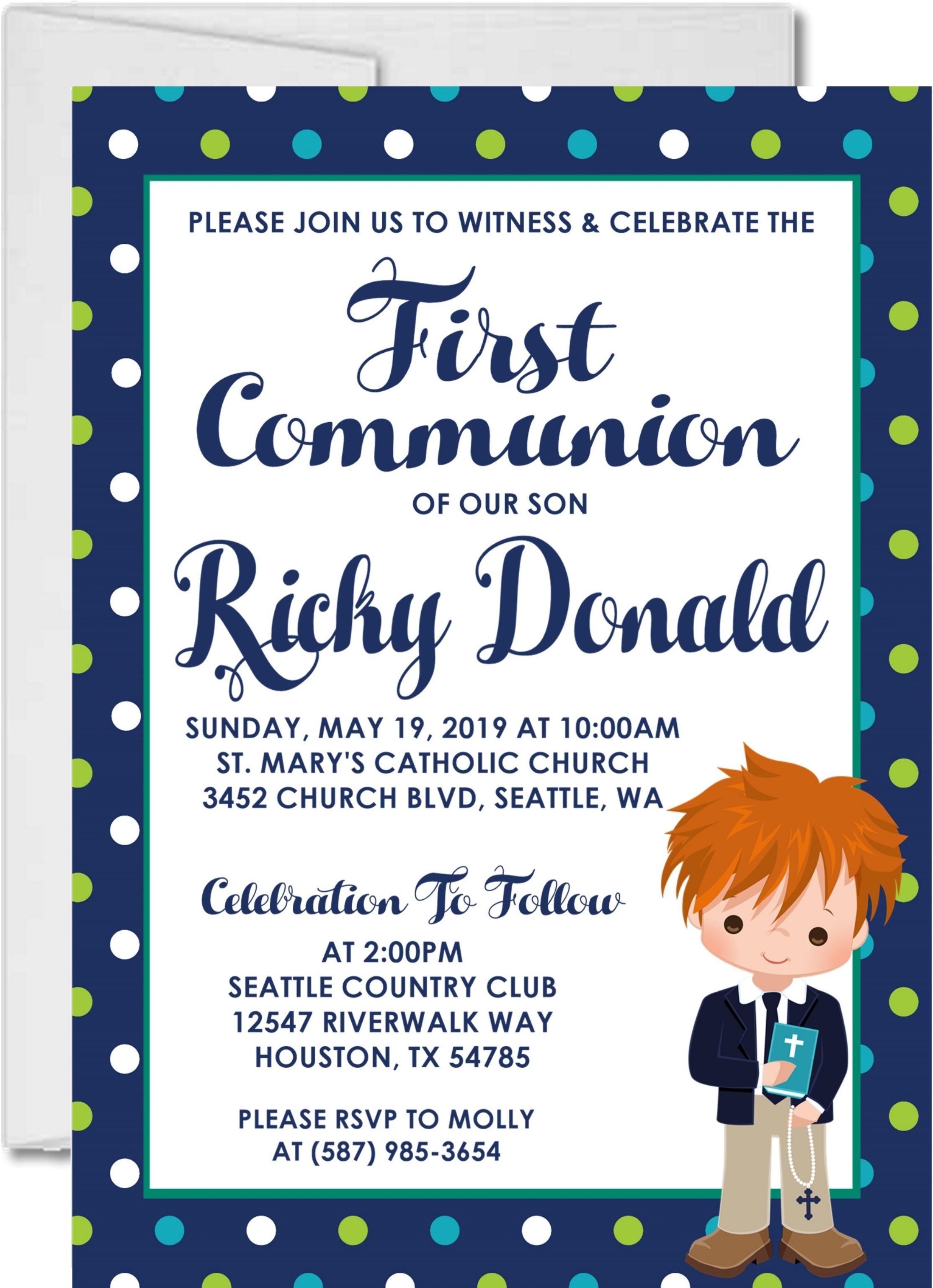 Boys First Communion Invitations