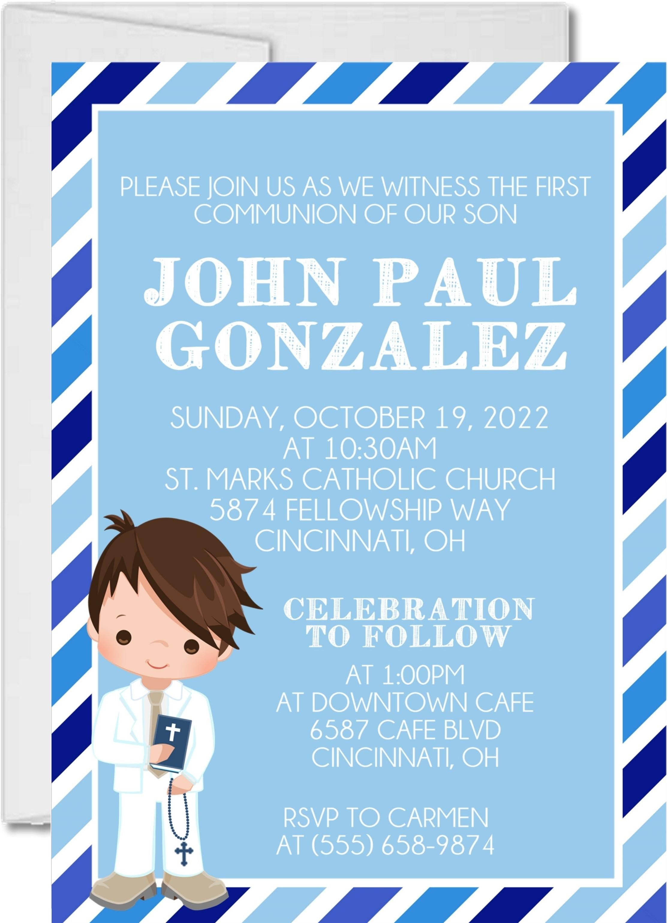 Boys First Communion Invitations