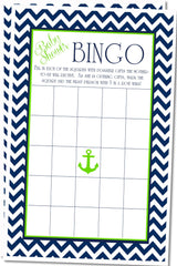 Boys Nautical Baby Shower Bingo Cards
