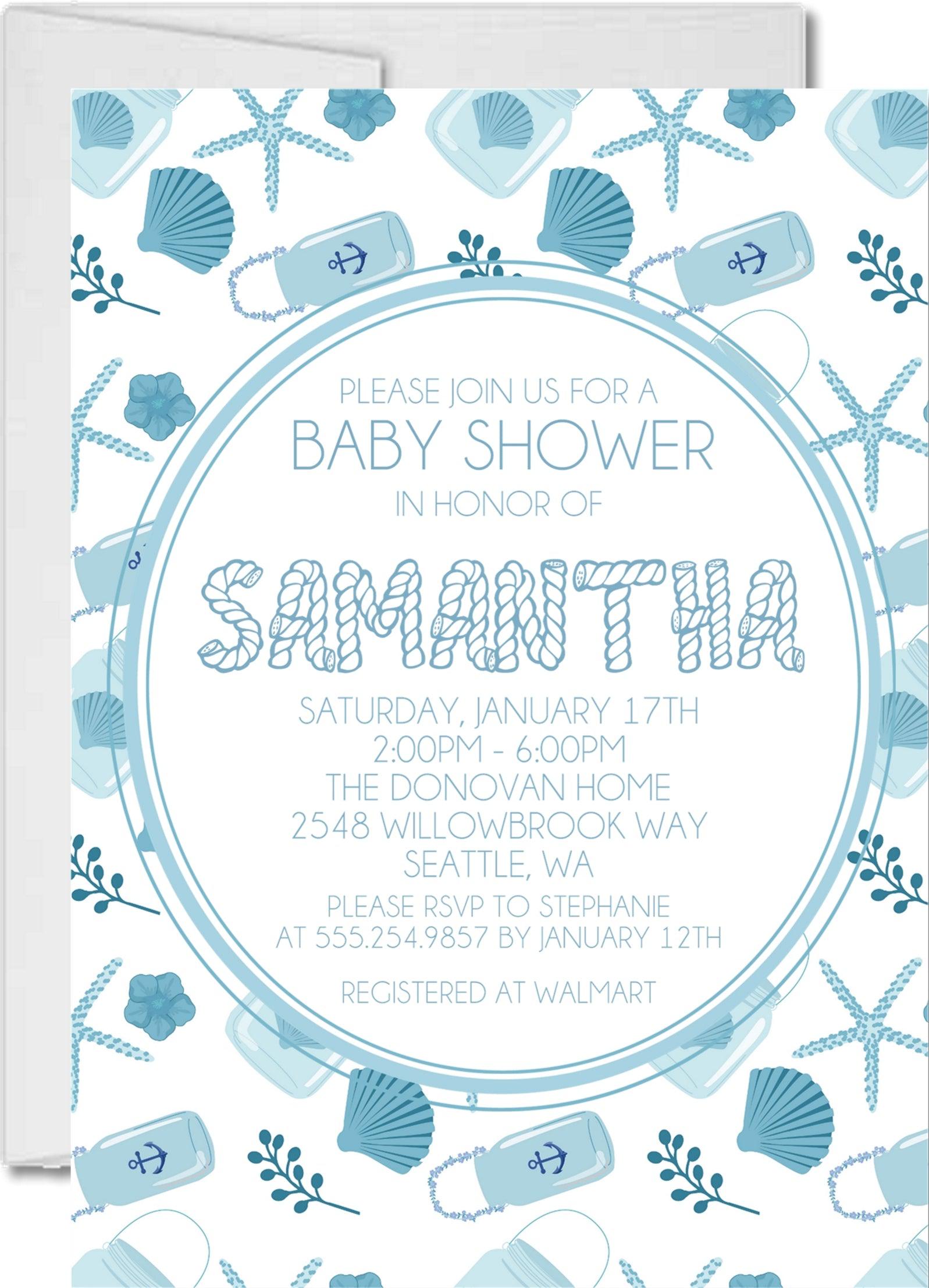 Boys Nautical Baby Shower Invitations