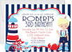 Boys Nautical Birthday Party Invitations