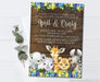 Boys Safari Animals Baby Shower Invitations