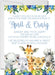 Boys Safari Animals Baby Shower Invitations