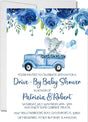 Boys Safari Elephant Drive By Baby Shower Invitations