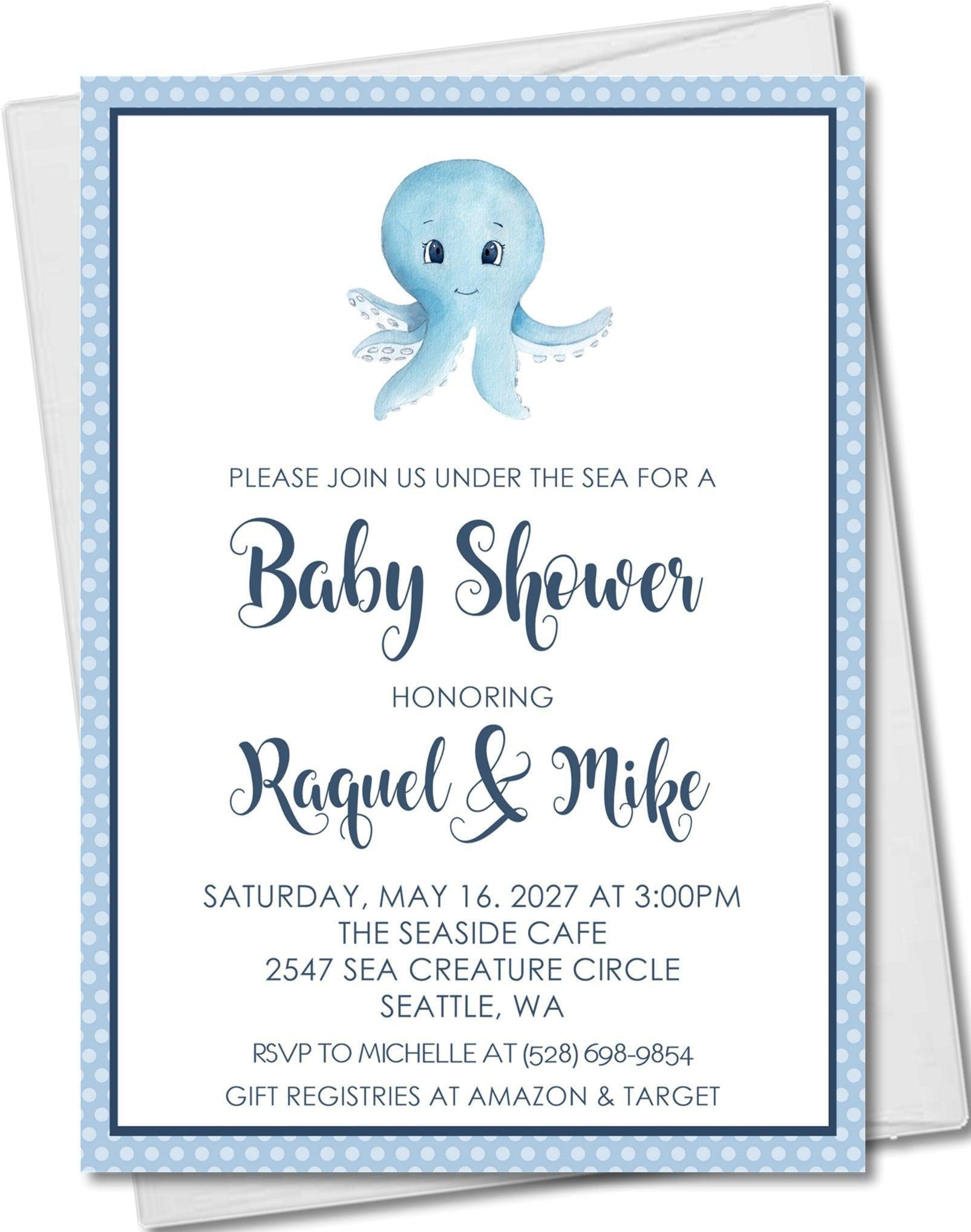 Boys Under The Sea Baby Shower Invitations