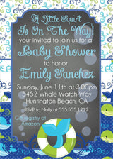 Boys Whale Baby Shower Invitations