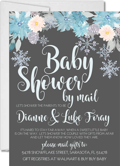 Boys Winter Baby Shower By Mail Invitations