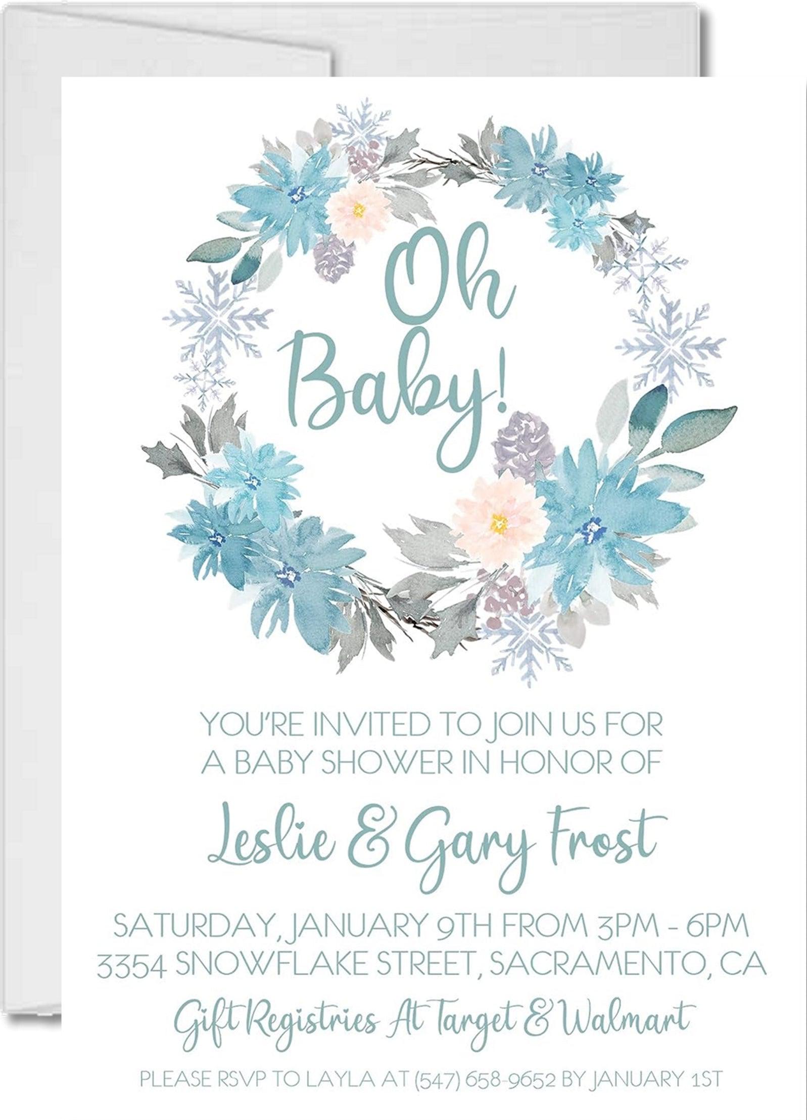 Boys Winter Baby Shower Invitations