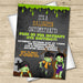 Boys Zombie Halloween Birthday Party Invitations