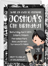 Boys black skateboard birthday invitations graffiti theme