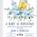 Boys blue floral beer baby shower invitations