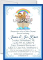 Boys blue noah's ark baby shower invitations