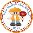 Boys construction birthday stickers