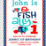 Boys fishing first birthday invitations