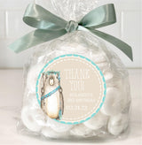 Boys forest animal party favor label with beaver illustration