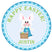Boys happy easter bunny basket sticker personalized