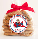 Boys pilot birthday stickers