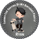 Boys skateboard birthday sticker labels
