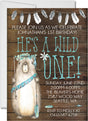 Boys woodland beaver 1st birthday invitations