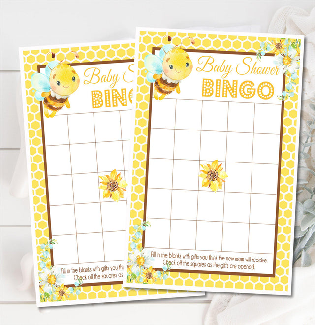 Bumble Bee Baby Shower Bingo Cards