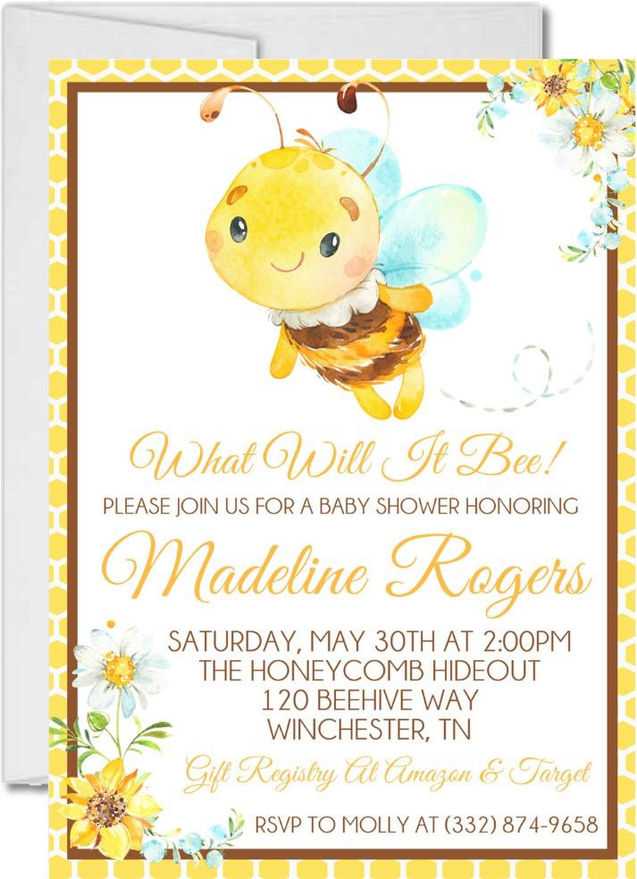 Bumble Bee Baby Shower Invitations