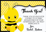 Bumble Bee Baby Shower Thank You Cards