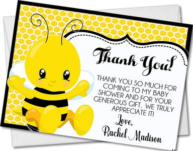 Bumble Bee Baby Shower Thank You Cards