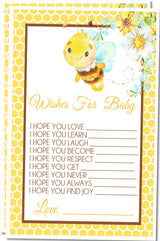 Bumble Bee Baby Shower Wish Cards
