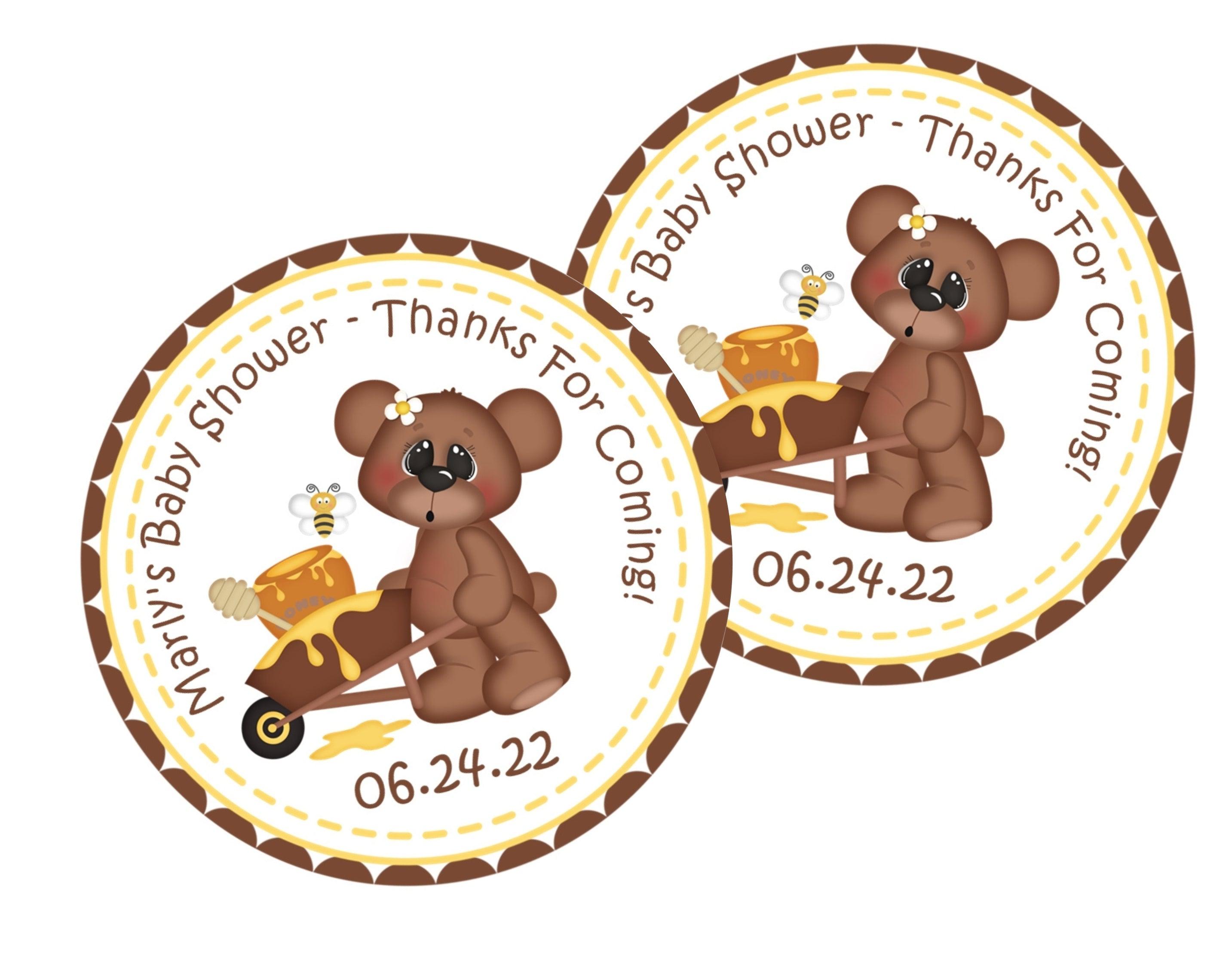 Bumble Bee Teddy Bear Baby Shower Stickers