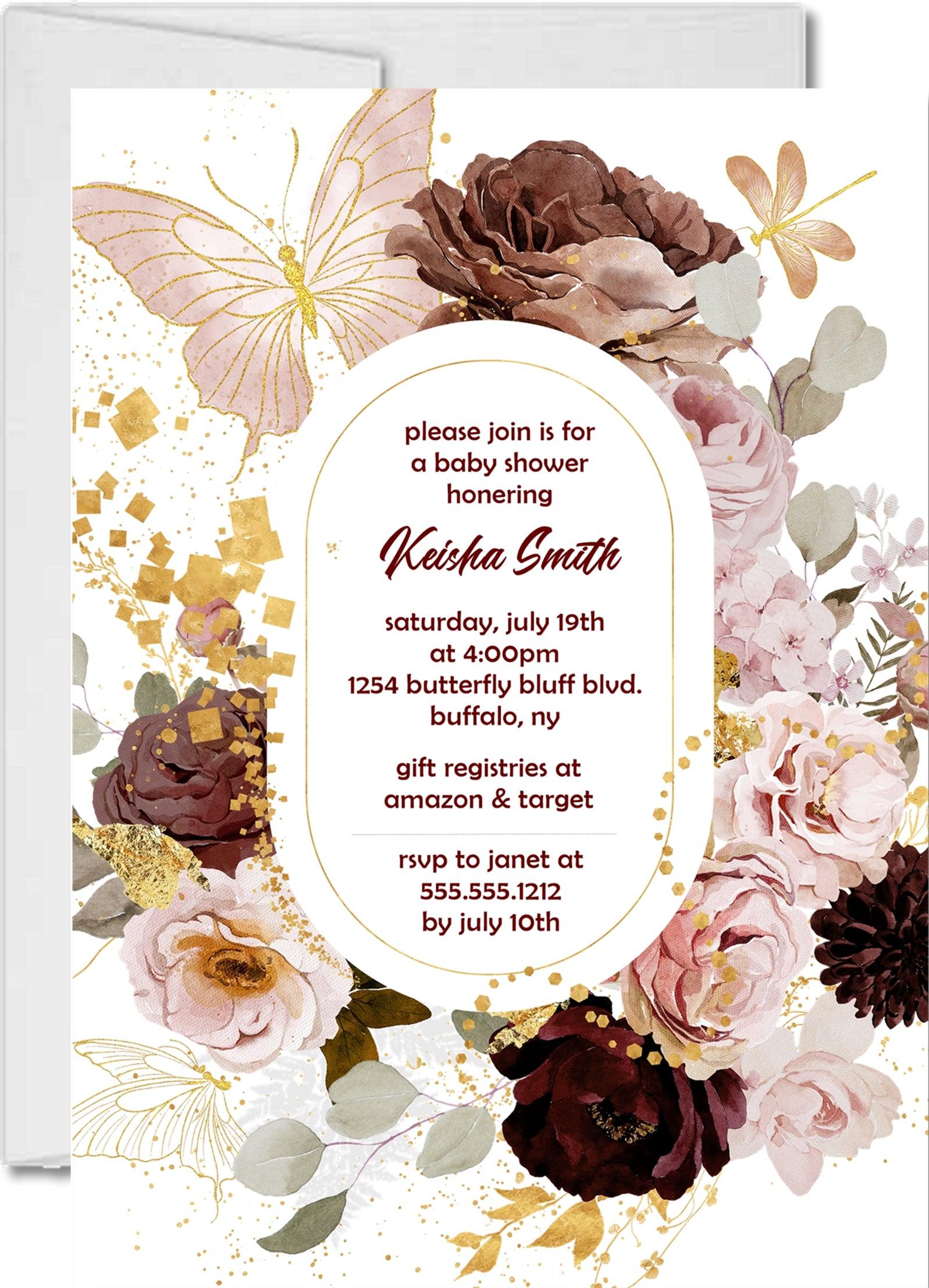 Butterfly Baby Shower Invitations