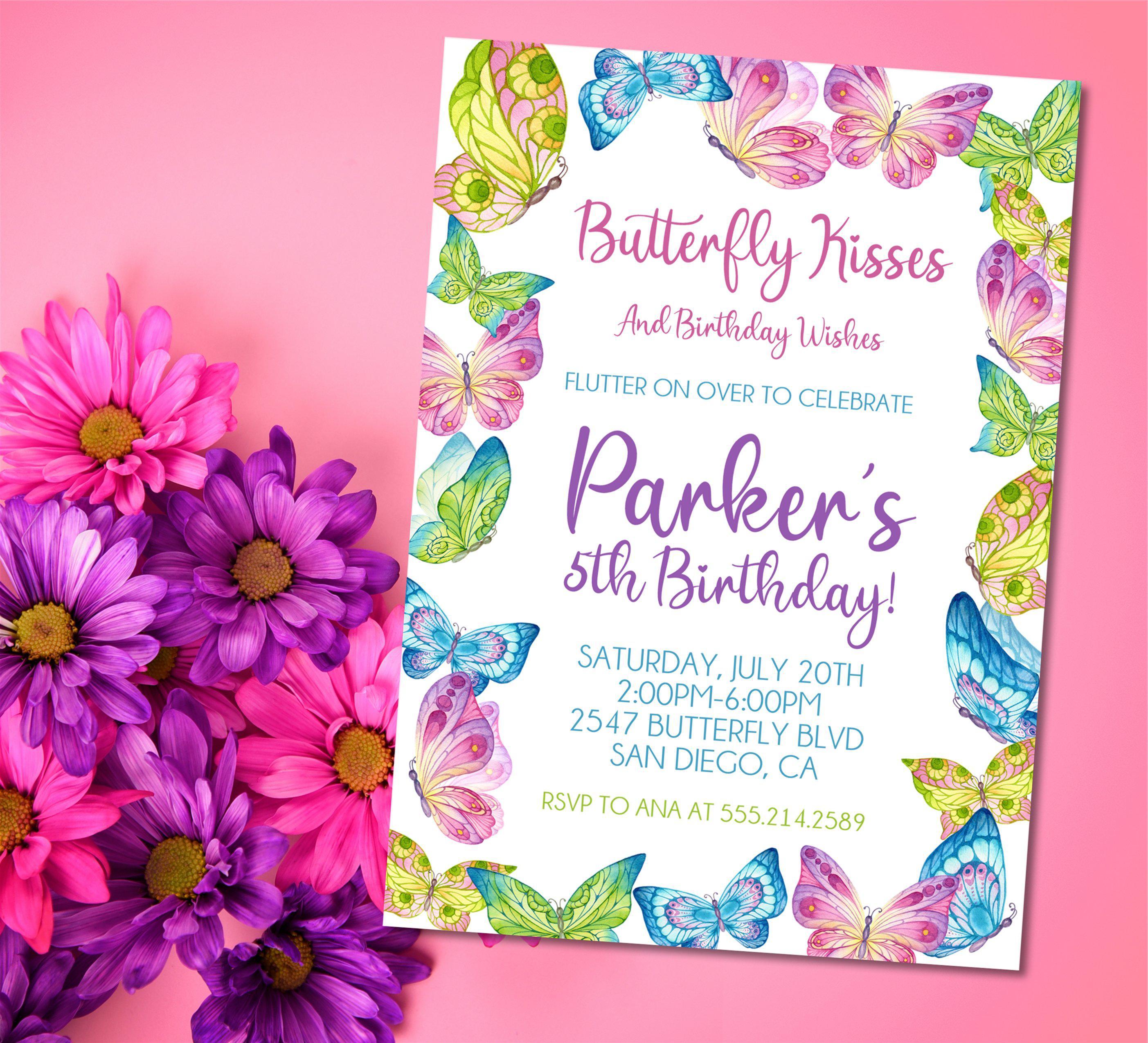 Butterfly Birthday Party Invitations