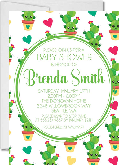 Cactus Baby Shower Invitations