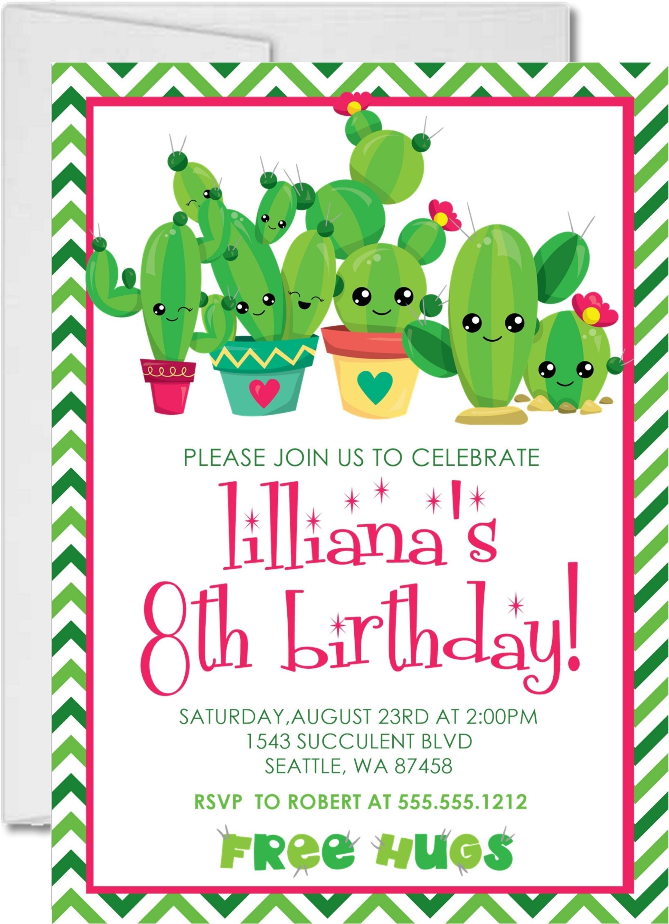 Cactus Birthday Party Invitations