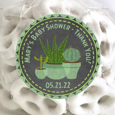 Cactus Succulent Baby Shower Stickers