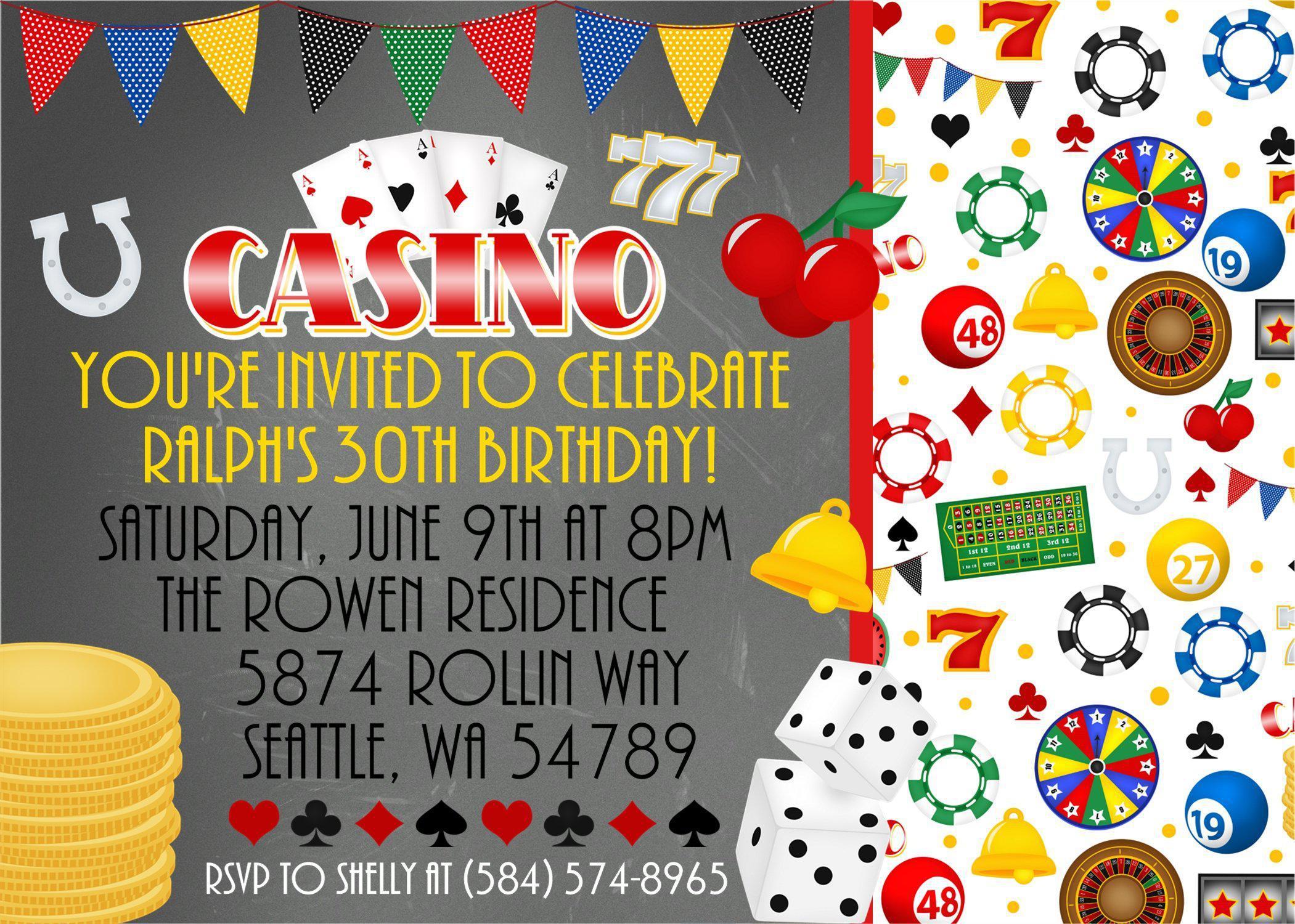 Casino Birthday Party Invitations