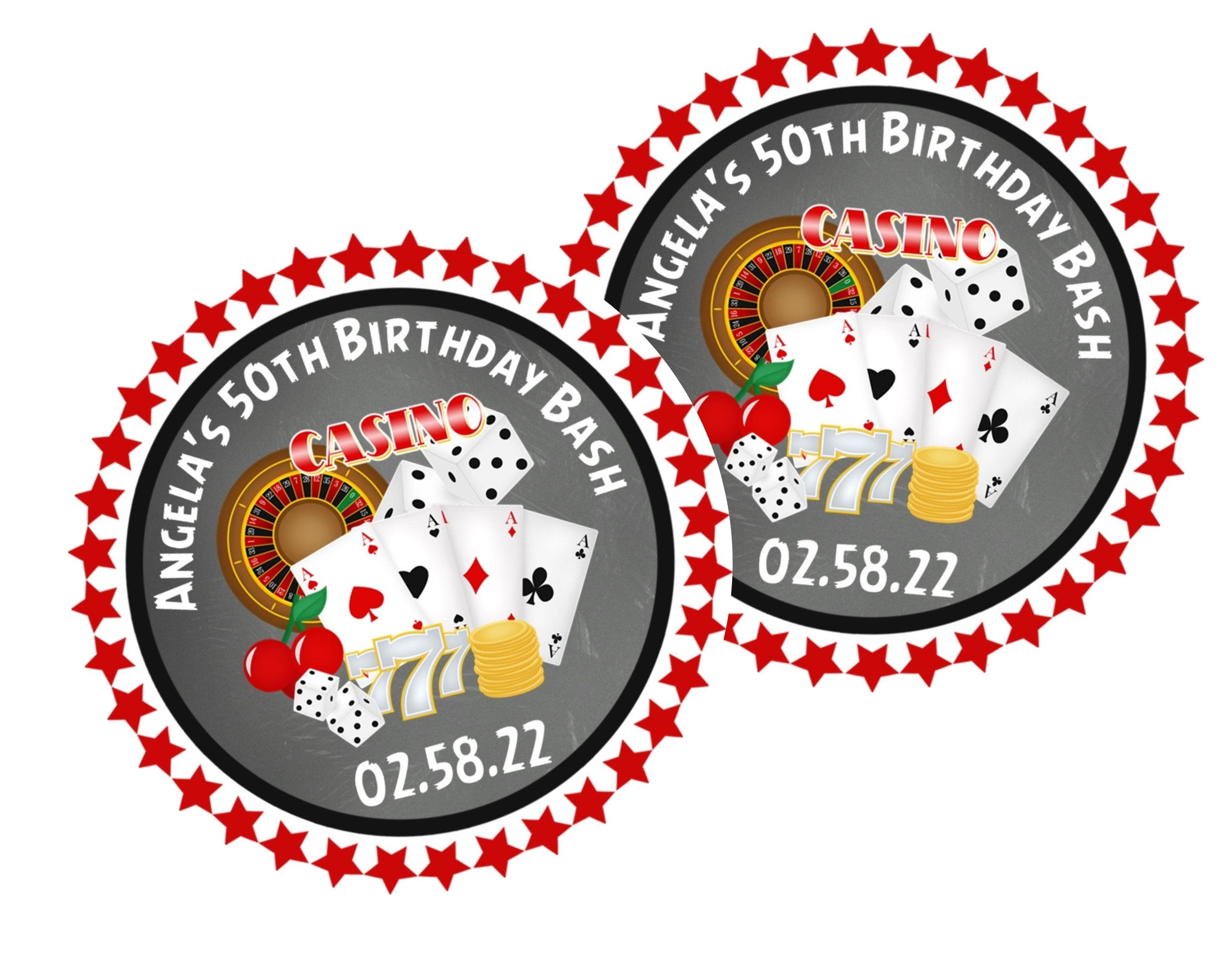 Casino Birthday Party Stickers