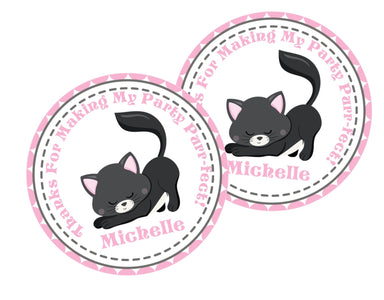 Cat Birthday Party Stickers