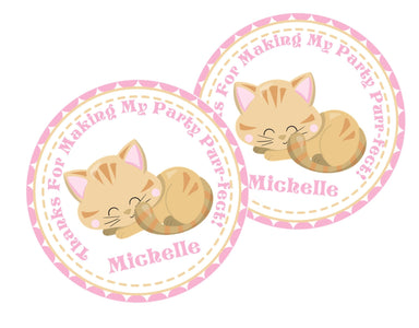 Cat Birthday Party Stickers