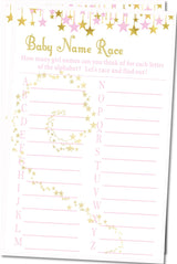 Celestial little star baby name race printable