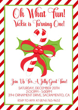 Christmas 1st Birthday Party Invitations