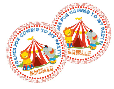 Circus Birthday Party Stickers