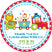 Circus birthday sticker carnival animals design